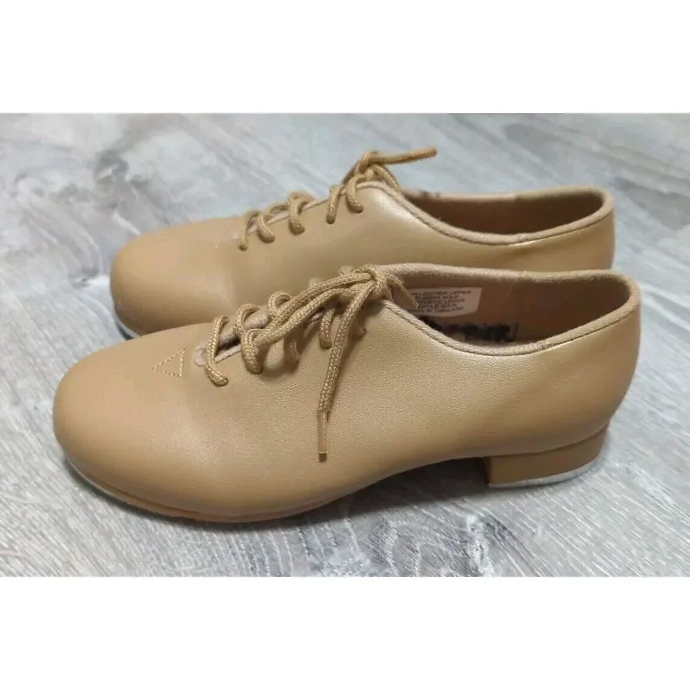 Leo Childs Oxford Tan Lace Up Jazz Tap‎ Shoes Size 12M